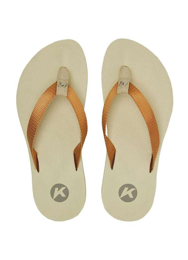Kenner - Chinelo Kenner Kyra Slim Feminino - Branco e Bege Branco