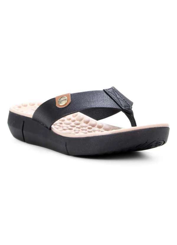 Modare - Chinelo Modare Floater Confort Feminino - Preto e Caramelo Preto