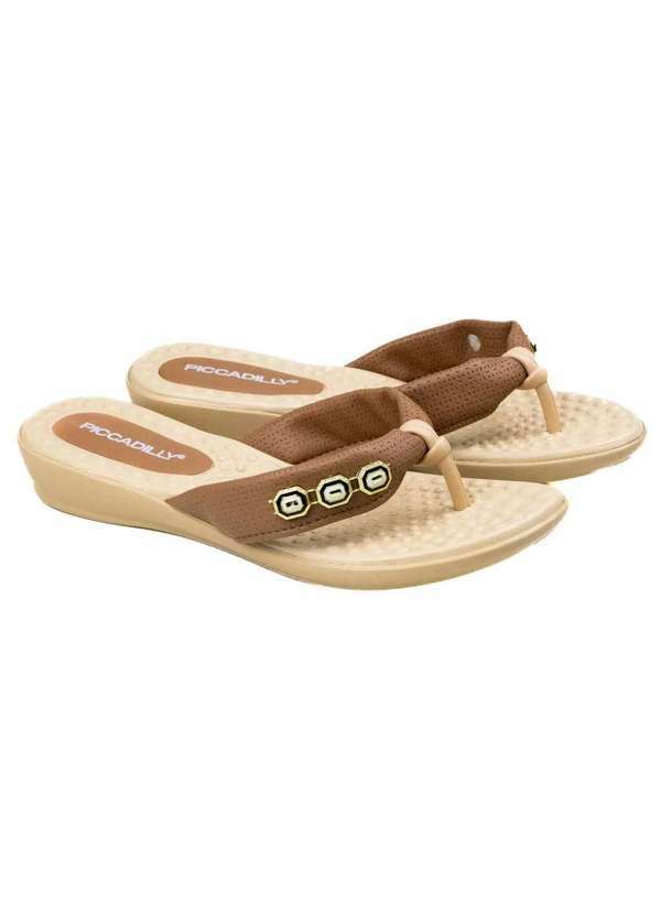 Piccadilly - Chinelo Piccadilly Camila Rasteira Feminino - Marrom Marrom