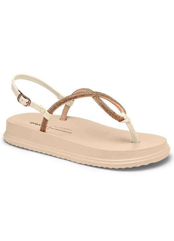 Dakota - Rasteira Dakota Tira Strass Flatform Feminina Rosa