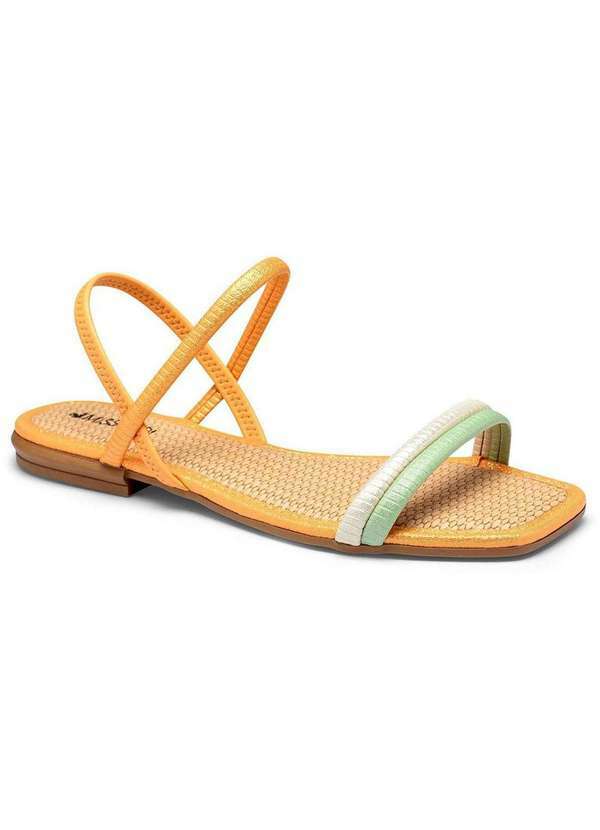Mississipi - Rasteira Mississipi com Brilhos Tiras Calce Facil - Laranja Laranja