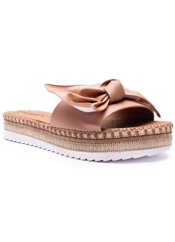 Moleca - Rasteira Moleca Flat Laco Feminina Nude