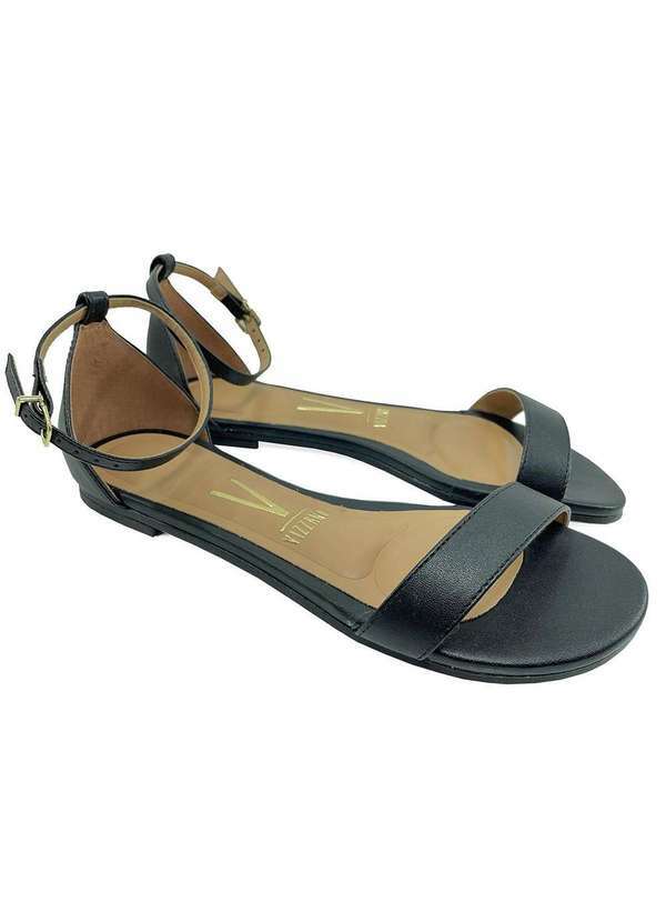 Vizzano - Rasteira Vizzano Basica com Traseiro Feminina - Preto Preto