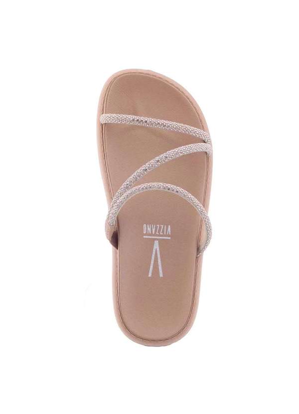 Vizzano - Rasteira Vizzano Flatform Tiras Strass Hotfix Rosa 2