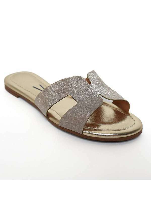 Vizzano - Rasteira Vizzano H Tela Paris Feminina Dourado