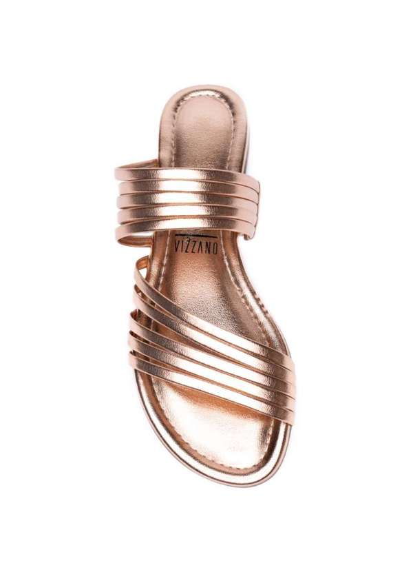 Vizzano - Rasteira Vizzano Multi Tiras Metalizada Feminina Rosa 3