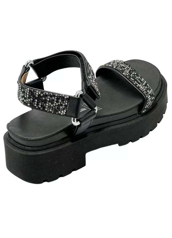 Vizzano - Rasteira Vizzano Strass Tratorada Feminina Preto 3