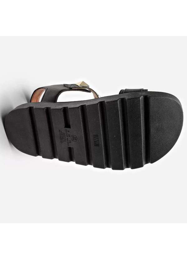 Vizzano - Rasteira Vizzano Tachas Tratorada Feminina Preto 5