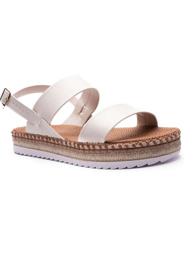 Moleca - Papete Moleca Basica Flat Feminina - Off White Branco