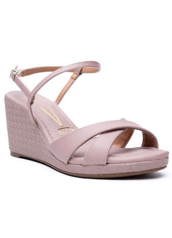 Vizzano - Sandalia Anabela Vizzano Tresse Feminina Rosa