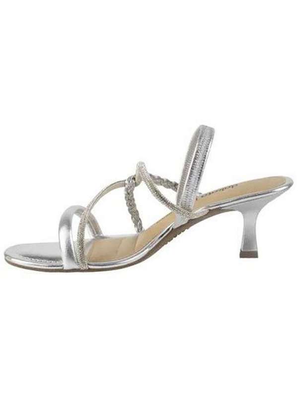 Dakota - Sandalia Dakota Salto Baixo Trancada Strass Feminina Prata 3