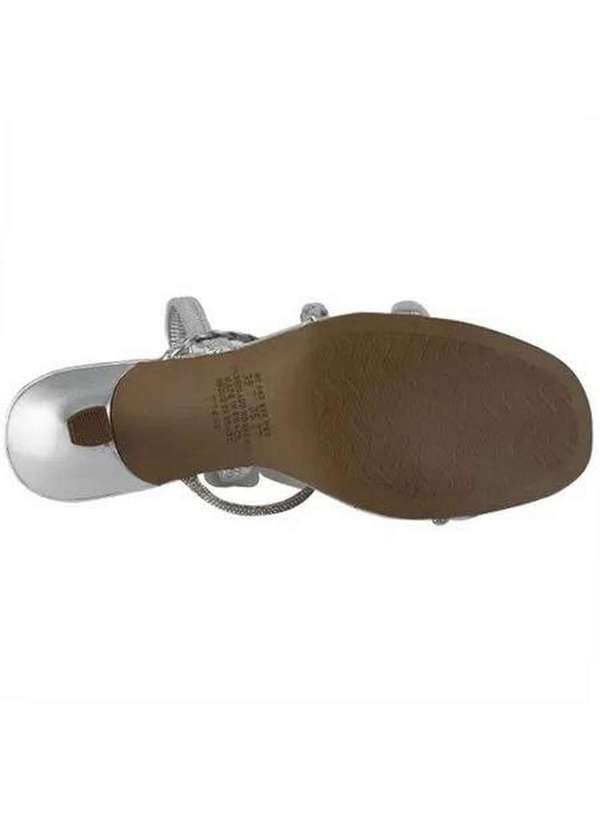 Dakota - Sandalia Dakota Salto Baixo Trancada Strass Feminina Prata 4