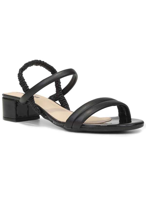 Moleca - Sandalia Moleca Salto Bloco Feminina Preto