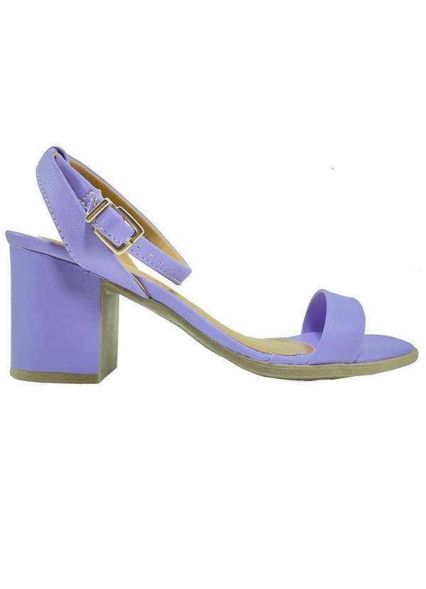 Ramarim - Sandalia Ramarim Salto Bloco Napa Fosco Fivela - Lilas Roxo
