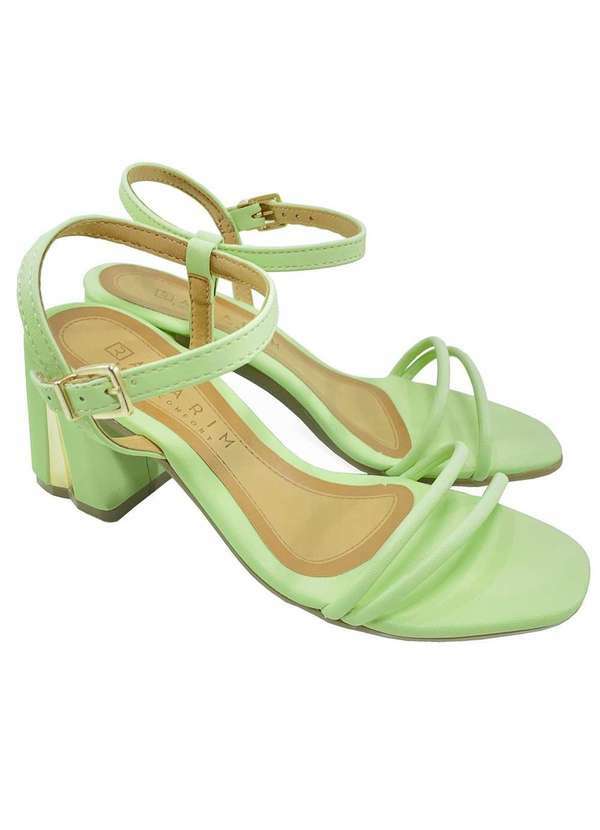 Ramarim - Sandalia Ramarim Salto Bloco Napa Fosco - Verde Claro Verde