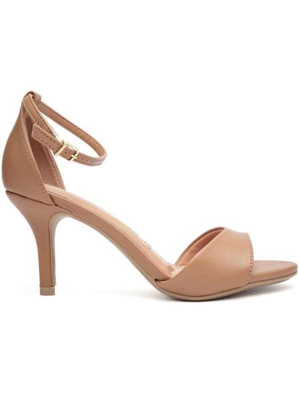 Vizzano - Sandalia Vizzano Basica Fechada Salto Medio Marrom 2