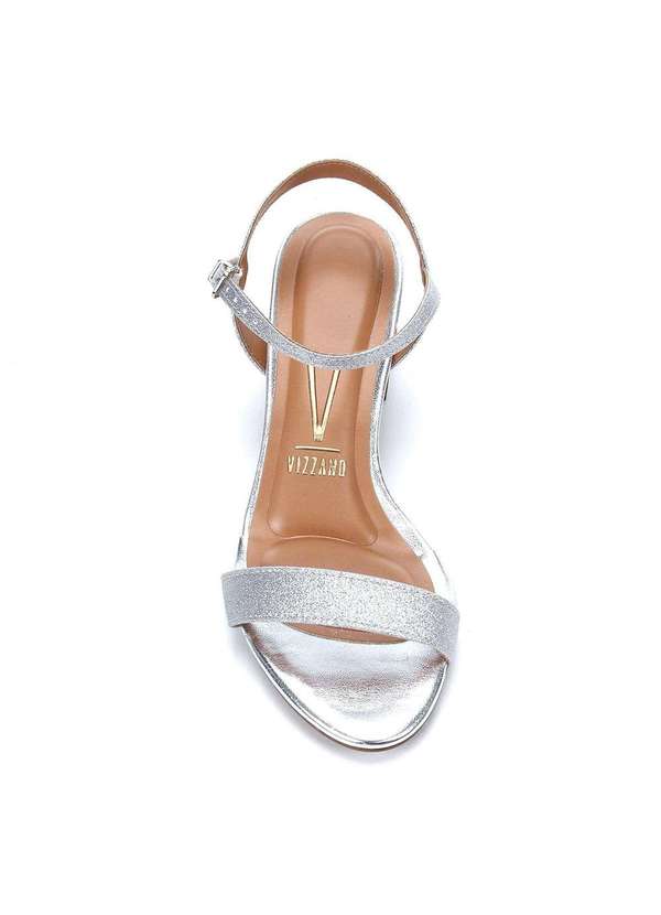 Vizzano - Sandalia Vizzano Gliter Salto Bloco Feminina Prata