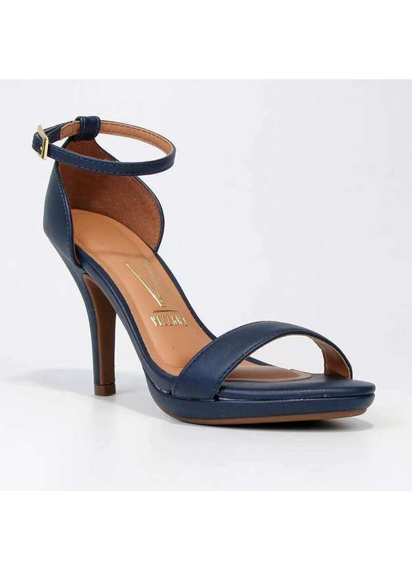 Vizzano - Sandalia Vizzano Meia Pata Salto Alto Feminina Azul
