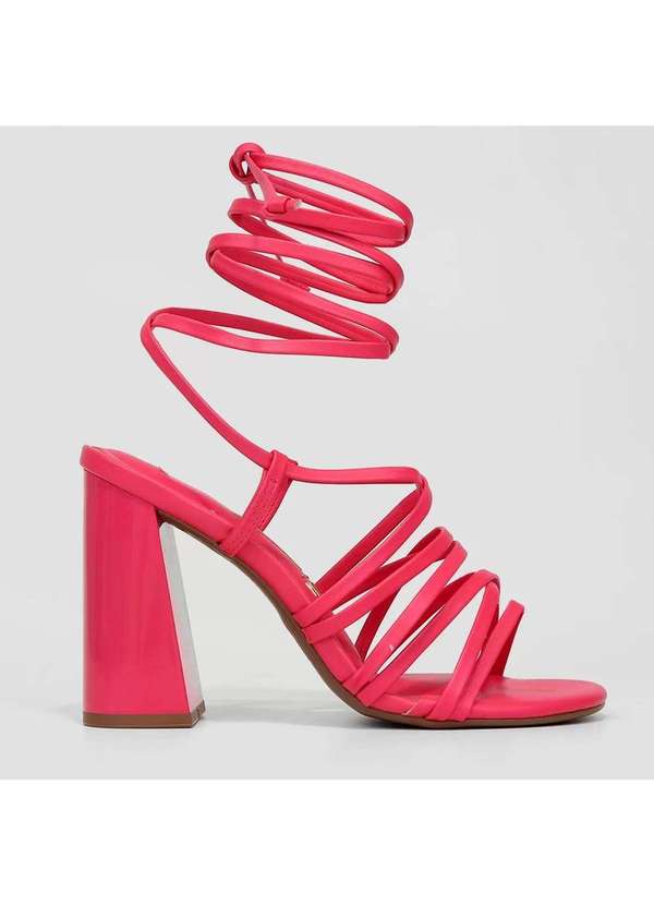 Sandália Salto Bloco SandÃ¡lia Usaflex ElÃ¡stico Vermelha Sandália