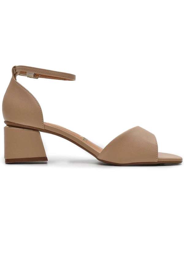 Vizzano - Sandalia Vizzano Salto Bloco Detalhe Dourado Bege 4