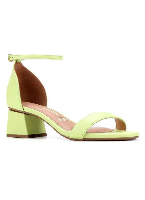 Vizzano - Sandalia Vizzano Salto Bloco Feminina - Amarelo Amarelo
