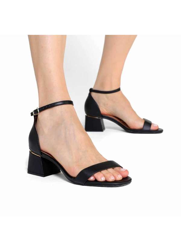 Vizzano - Sandalia Vizzano Salto Bloco Feminina Preto 6