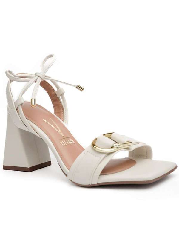 Vizzano - Sandalia Vizzano Salto Bloco Fivela Branco