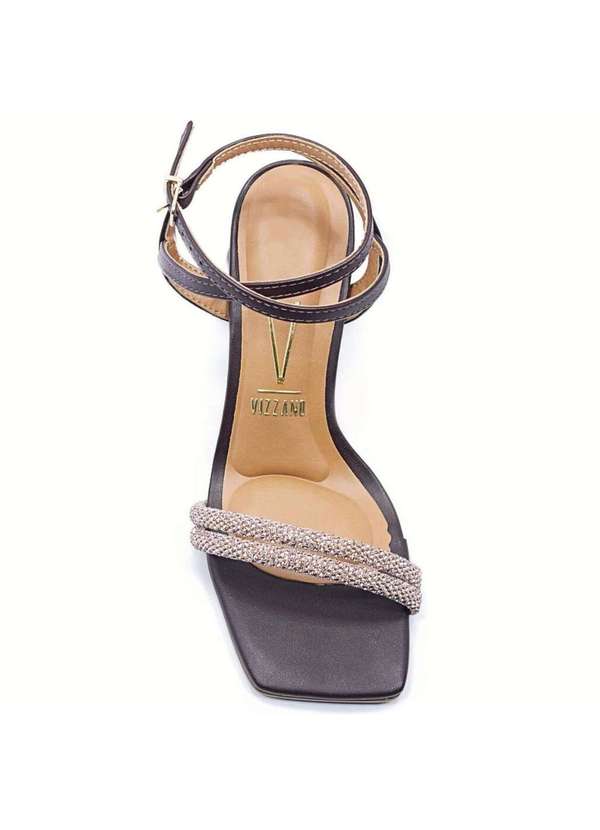 Vizzano - Sandalia Vizzano Salto Bloco Strass Feminina Marrom 3