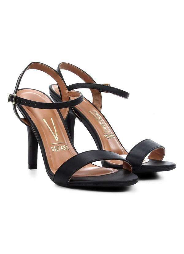 Vizzano - Sandalia Vizzano Salto Fino Aberta Feminina Preto