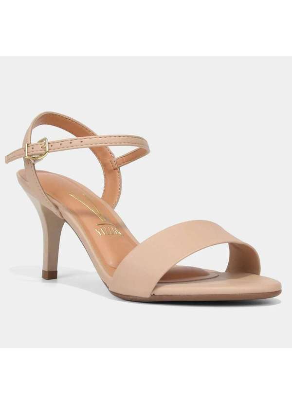 Vizzano - Sandalia Vizzano Salto Fino Fivela Feminina - Bege Bege