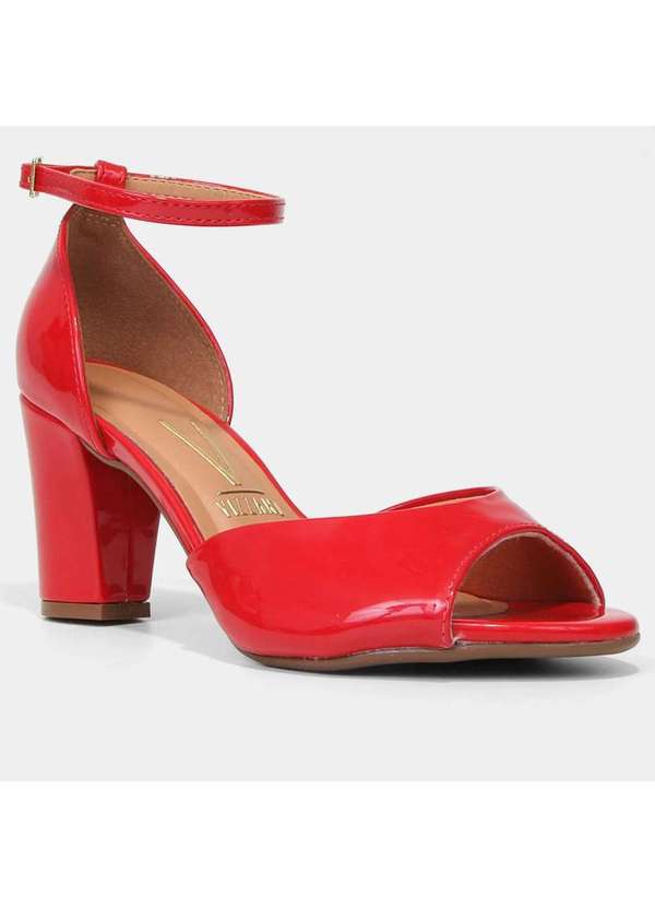 Feminina Vizzano SandÃ¡lia Vizzano Salto Grosso Verniz SandÃ¡lia