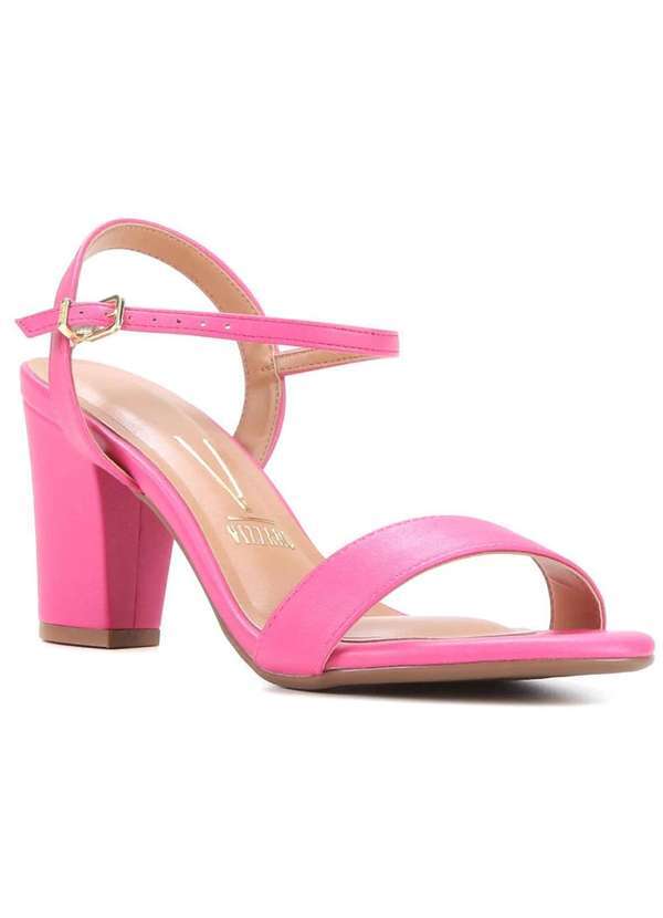 Vizzano - Sandalia Vizzano Salto Medio Grosso Tira Feminina - Pink Rosa