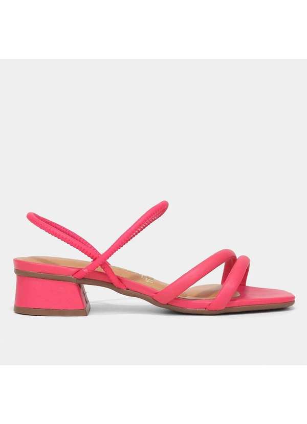 Vizzano - Sandalia Vizzano Tiras Salto Bloco Baixo Feminina - Rosa e Marrom Rosa 2