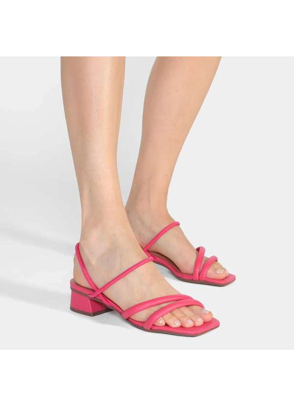 Vizzano - Sandalia Vizzano Tiras Salto Bloco Baixo Feminina - Rosa e Marrom Rosa 3