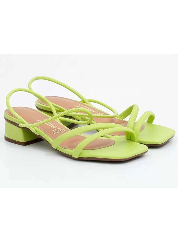 Vizzano - Sandalia Vizzano Tiras Salto Bloco Baixo Feminina Verde