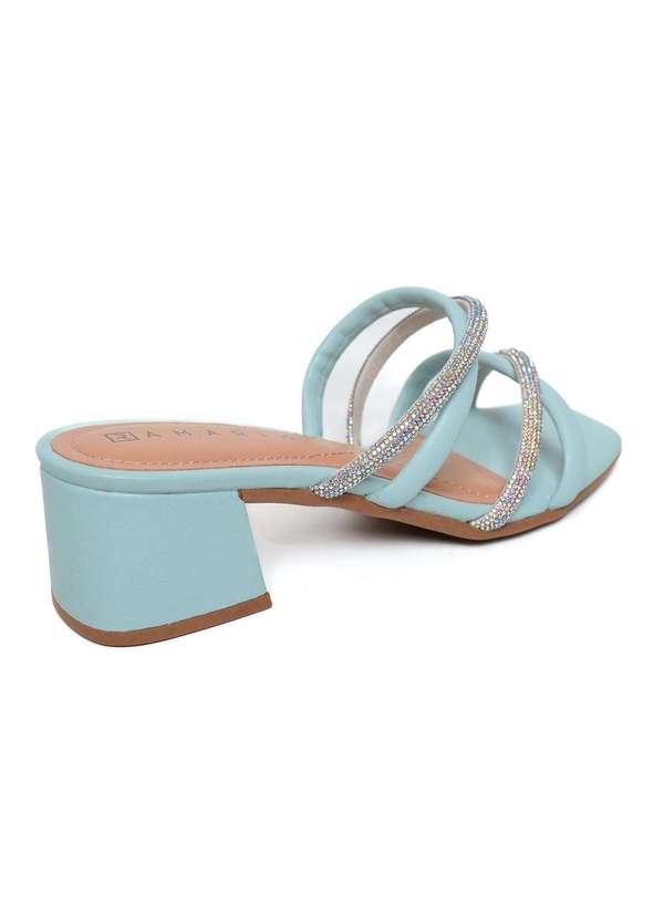 Ramarim - Tamanco Ramarim Tiras Strass Salto Bloco Azul 4