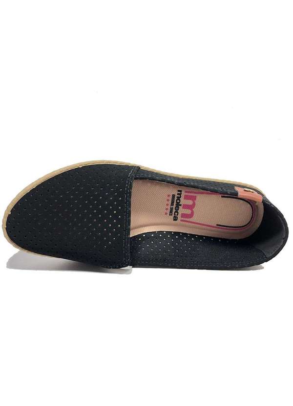 Moleca - Alpargata Moleca Nobuck Microperfuros Feminina - Preto Preto 3