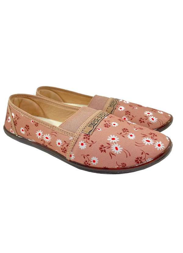 Moleca - Alpargata Moleca Tecido Lona Jasmim Flores Nude