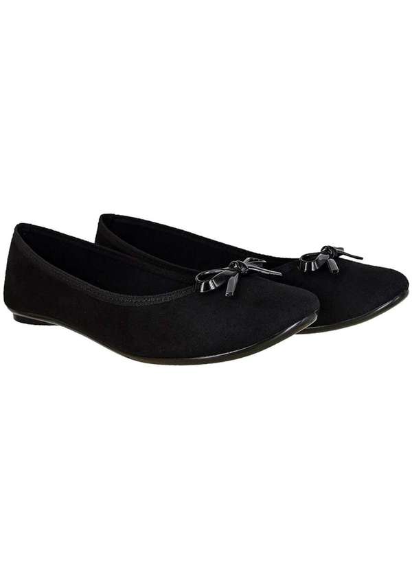 Moleca - Sapatilha Moleca Laco Camurca Feminina Preto