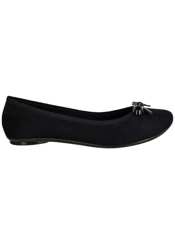 Moleca - Sapatilha Moleca Laco Camurca Feminina Preto 2