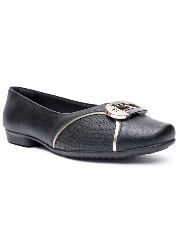 Piccadilly - Sapatilha Piccadilly Casual Conforto Feminina Preto