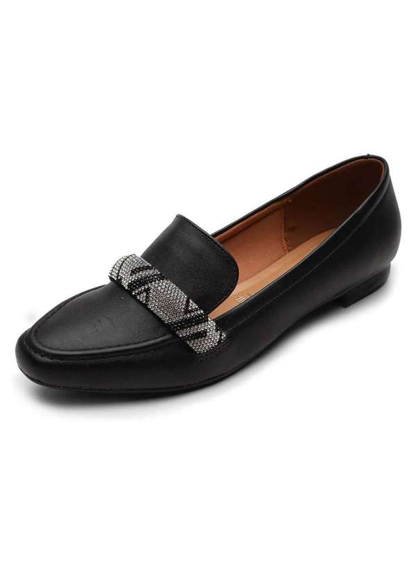 Vizzano - Mocassim Vizzano Strass Feminino Preto