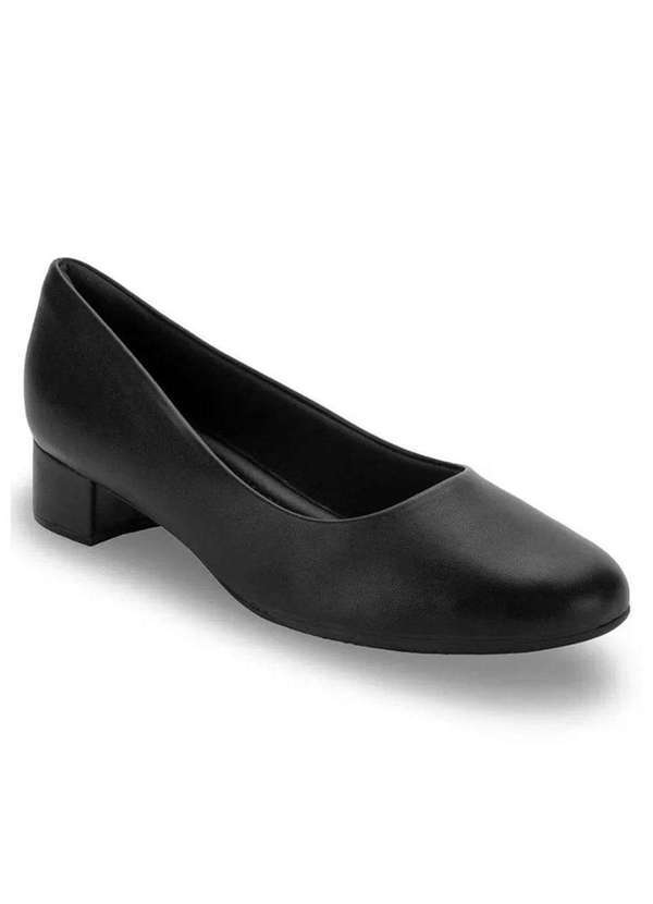 Piccadilly - Sapato Piccadilly Salto Baixo Conforto Feminino Preto
