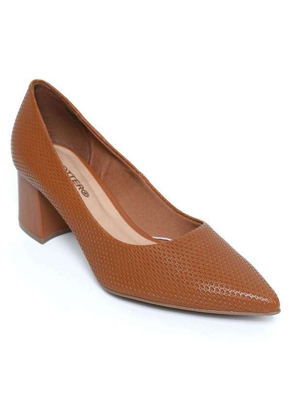 Bottero - Scarpin Couro Bottero Salto Medio Bico Fino Feminino Marrom