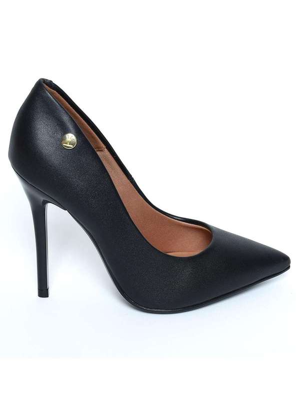 Feminino Salto Alto Scarpin Preto De Salto Grosso Preto Salto
