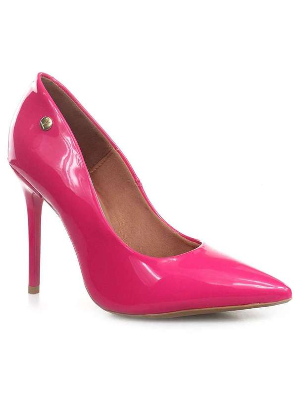 Vizzano - Scarpin Vizzano Bico Fino Salto Alto Verniz Feminino - Pink Rosa
