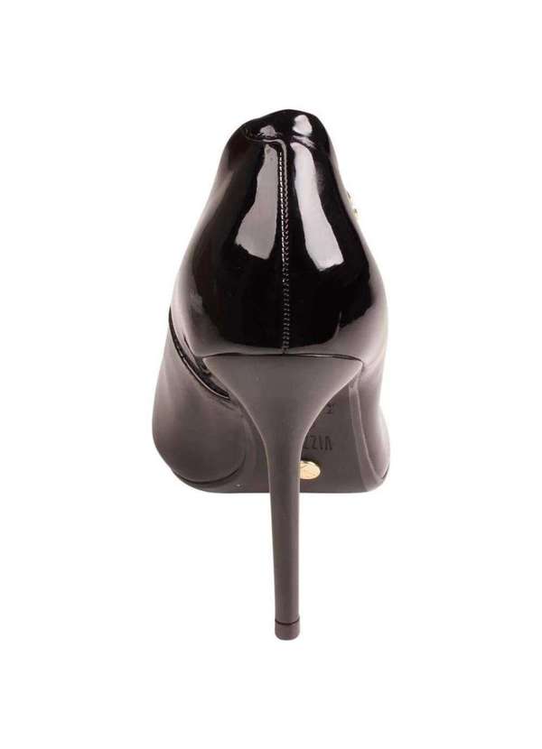 Scarpin Vizzano Bico Fino Salto Alto Verniz Feminino Preto