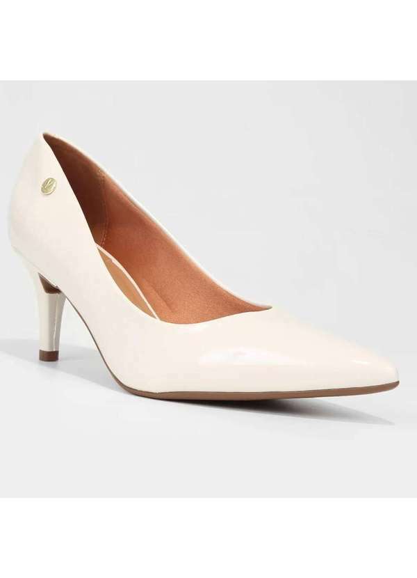 Vizzano - Scarpin Vizzano Bico Fino Salto Medio Verniz - Branco Branco