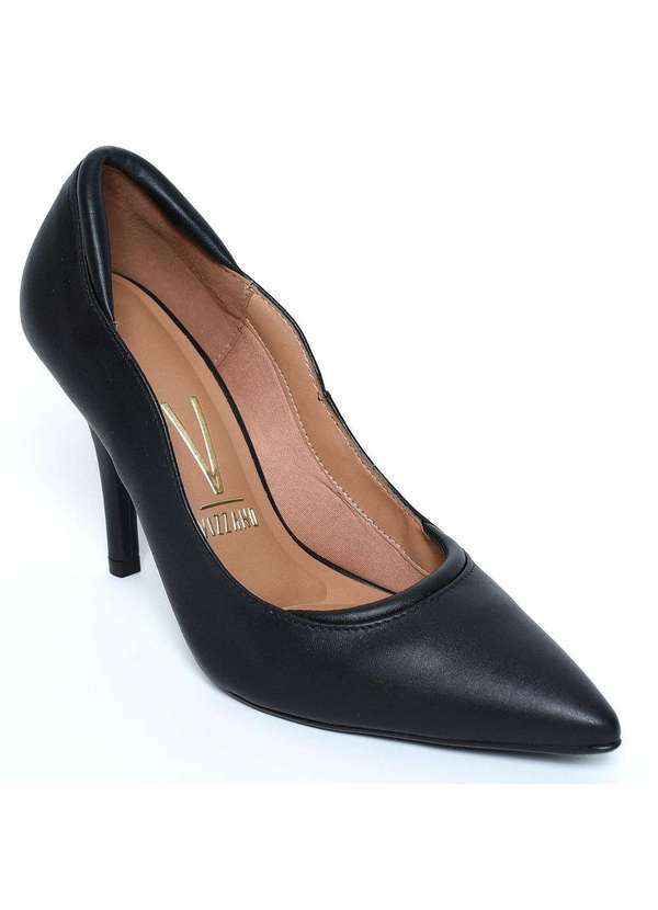 Vizzano - Scarpin Vizzano Ondulado Fosco Salto Alto - Preto Preto