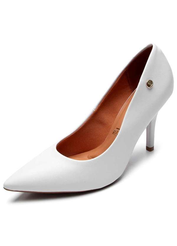 Vizzano - Scarpin Vizzano Pelica Fosco Salto Alto Feminino Branco